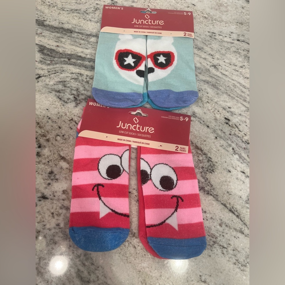 4 pair Juncture Fun Character Socks Set